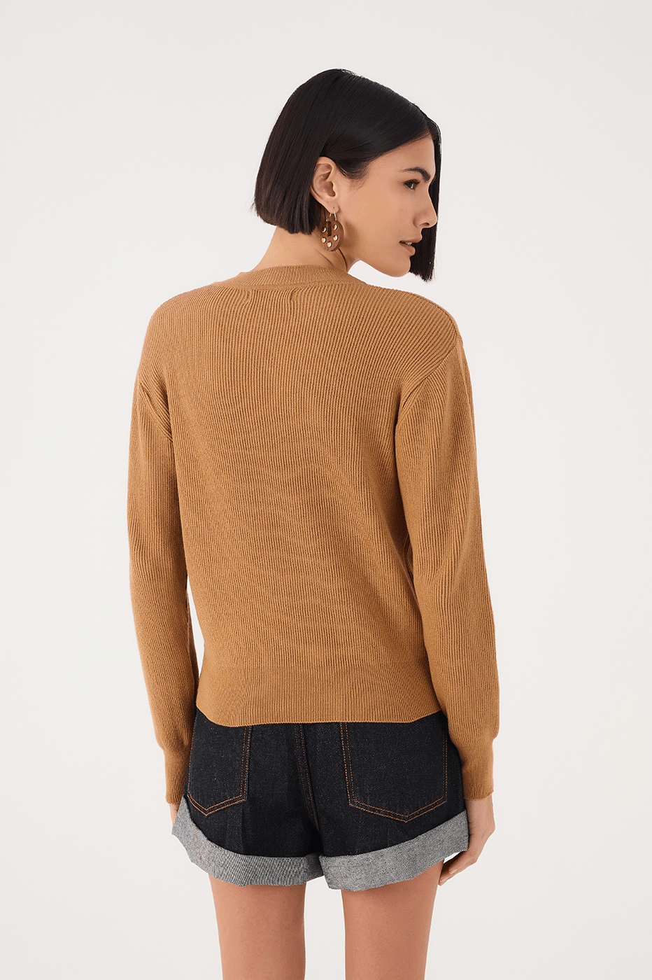 Beige Leme Crew Neck Tricot Sweater