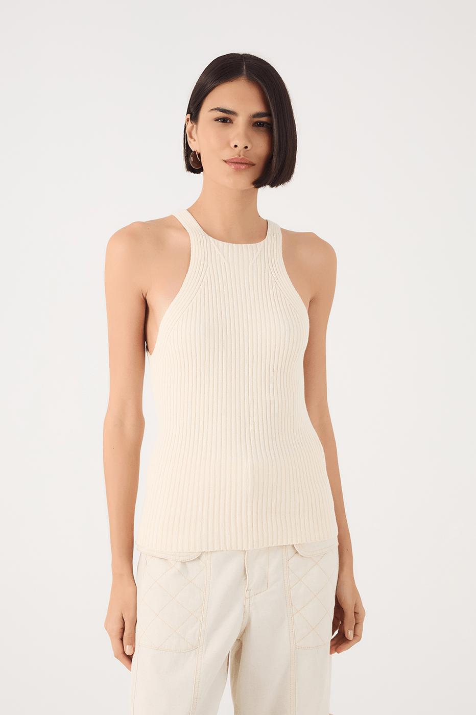 Off-White Sleeveless Trico Tank Top