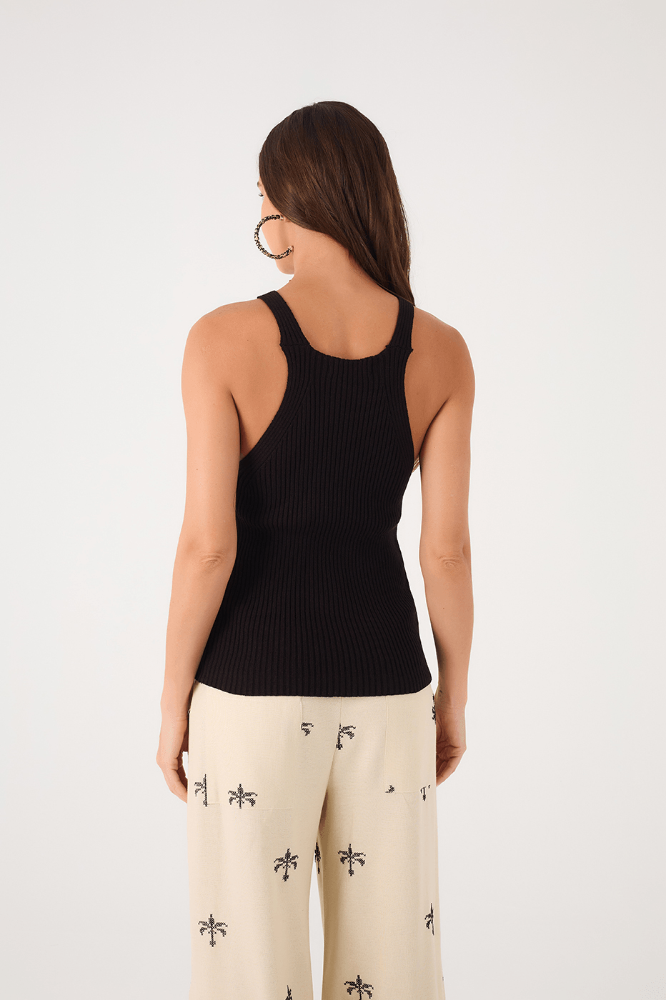 Black Sleeveless Trico Tank Top