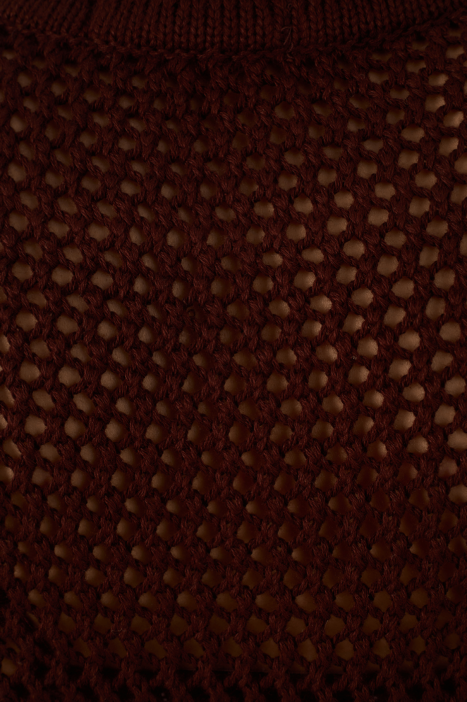 Brown Caffeine Crew Neck Sleeveless Pullover Tricot Blouse