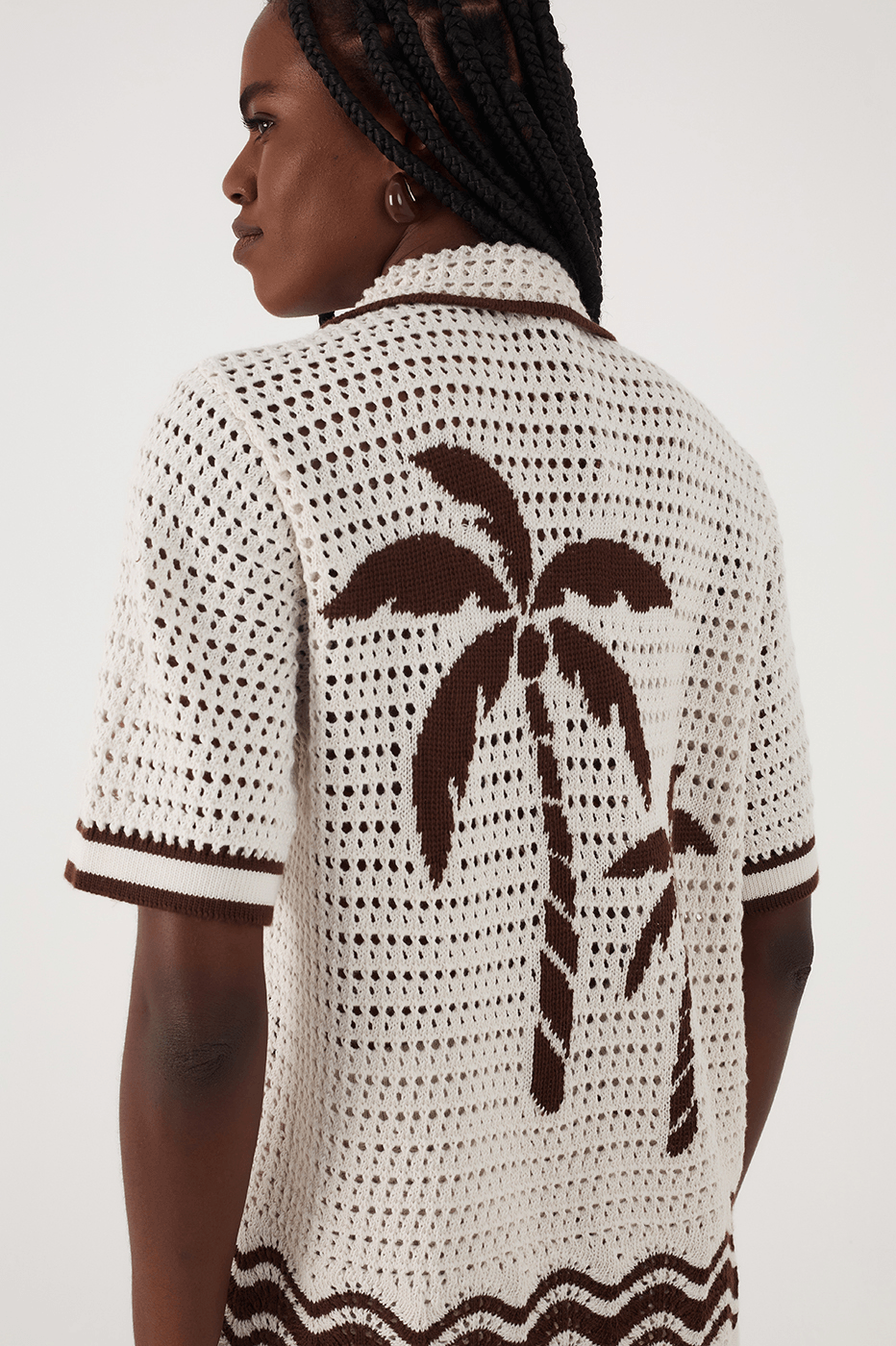 Beige Grao Collared Buttoned Tricot Shirt