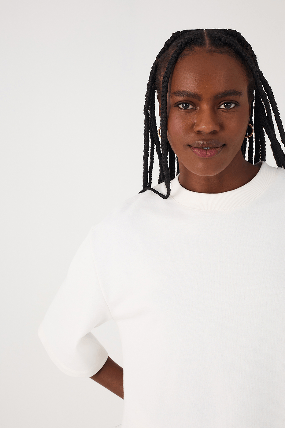 Off-White Embroidered Tree Crew Neck Short Sleeve Sweatshirt