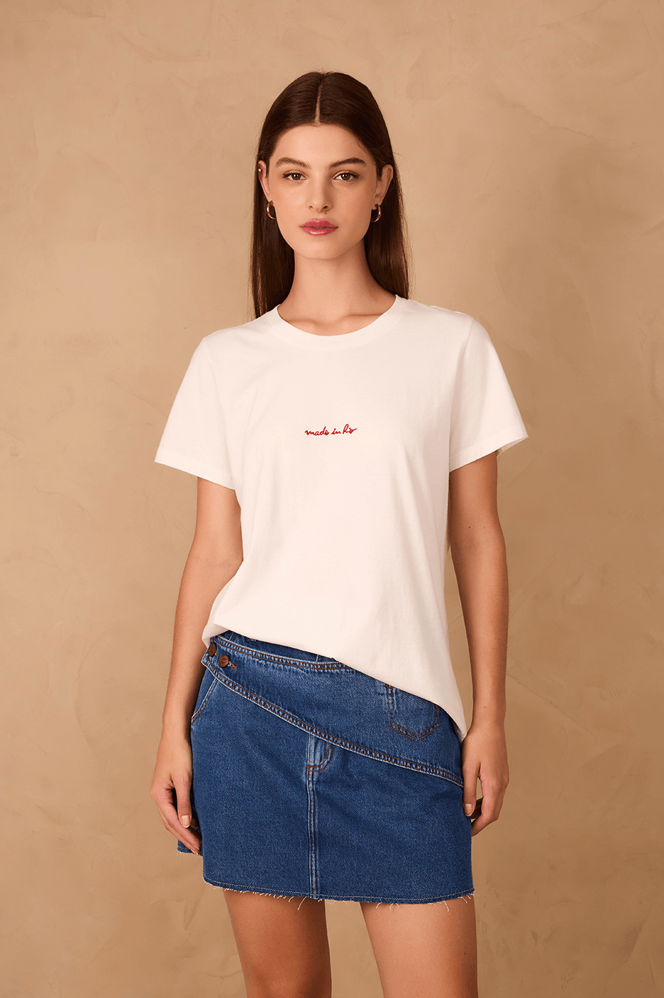 Off-White Made In Rio Embroidered Short Sleeve T-Shirt