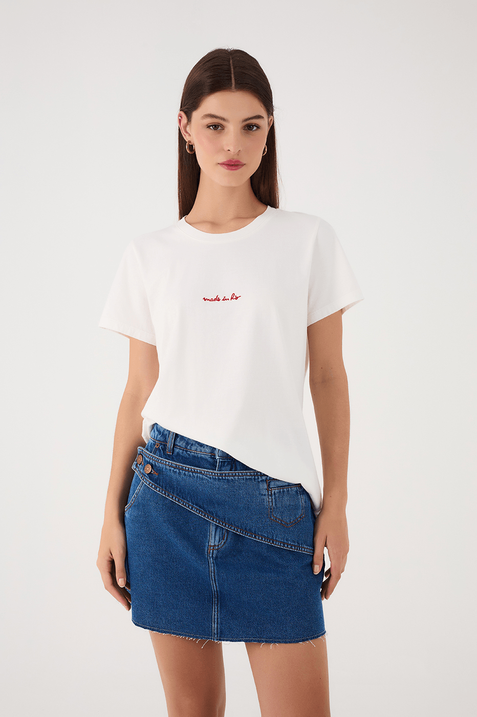 Off-White Made In Rio Embroidered Short Sleeve T-Shirt