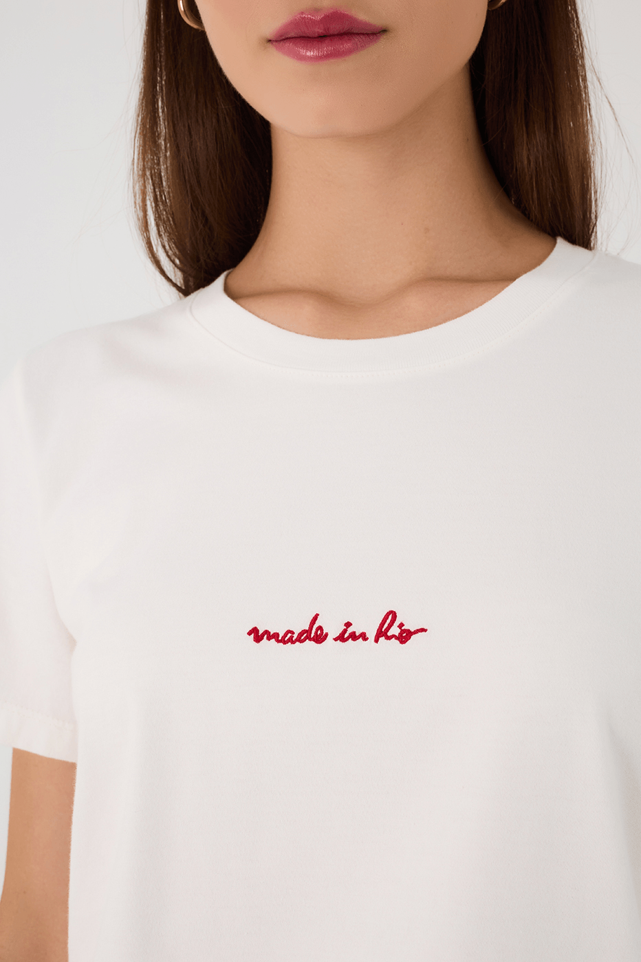 Off-White Made In Rio Embroidered Short Sleeve T-Shirt