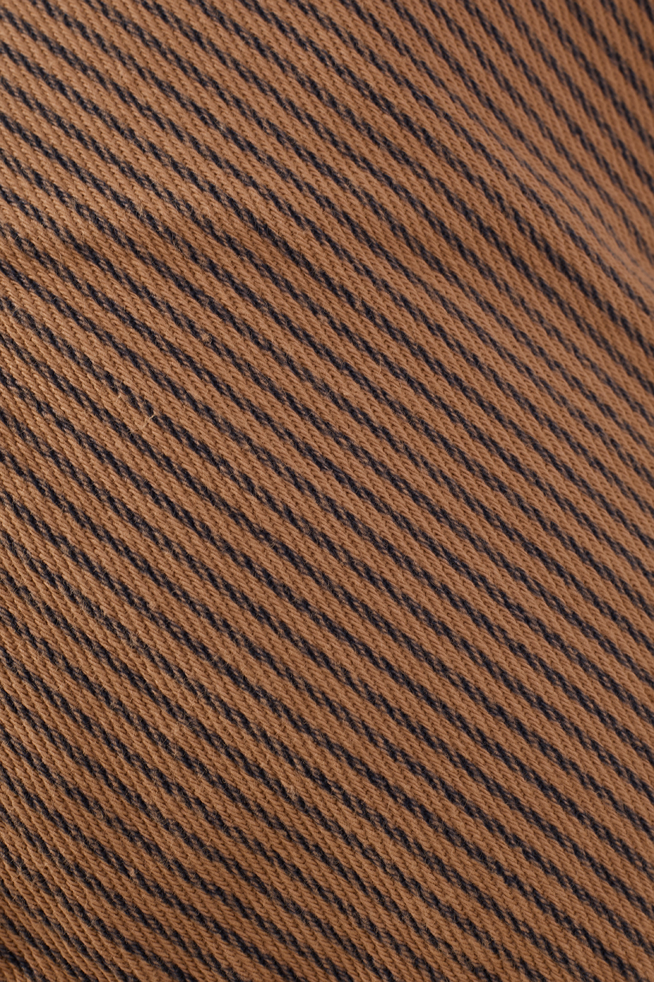 Beige Stripes Pockets Wide-Leg Twill Pants