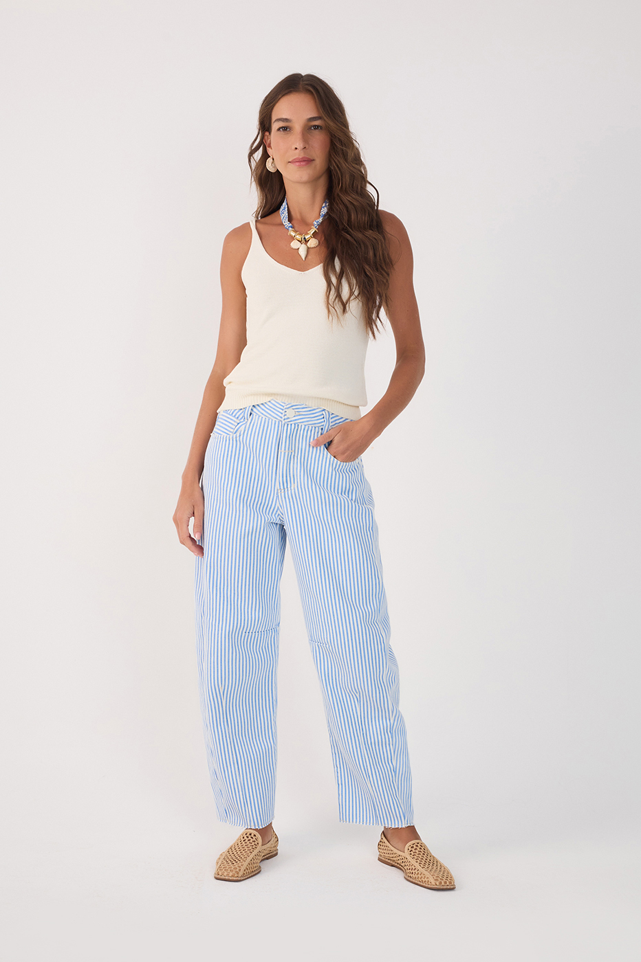 Balneario Stripe Barrel Twill Pants
