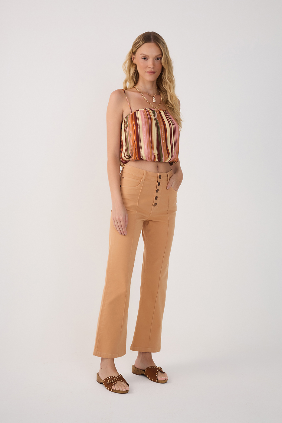 Cut-Out Color Twill Pants_2