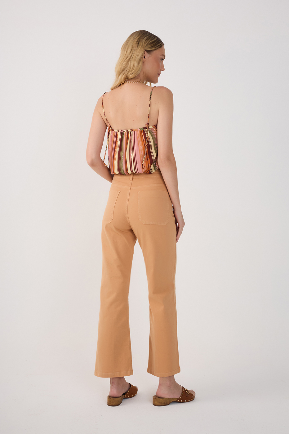 Cut-Out Color Twill Pants_5