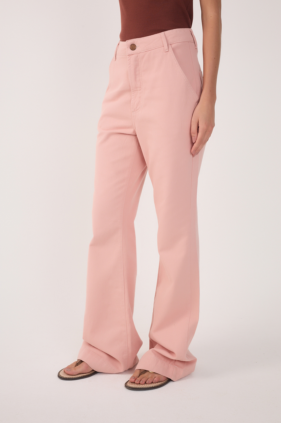 Fluid Color Twill Pants