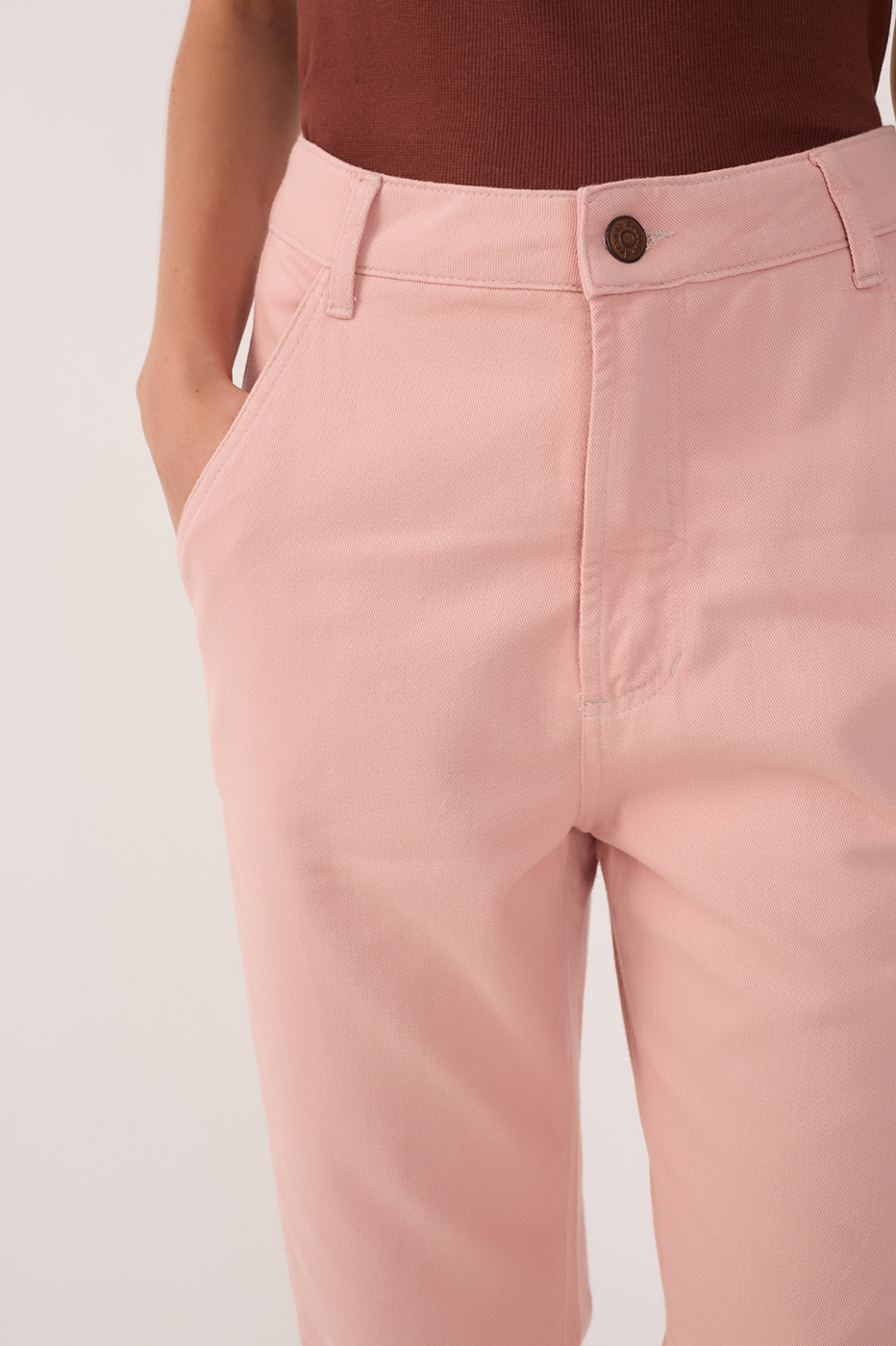 Fluid Color Twill Pants