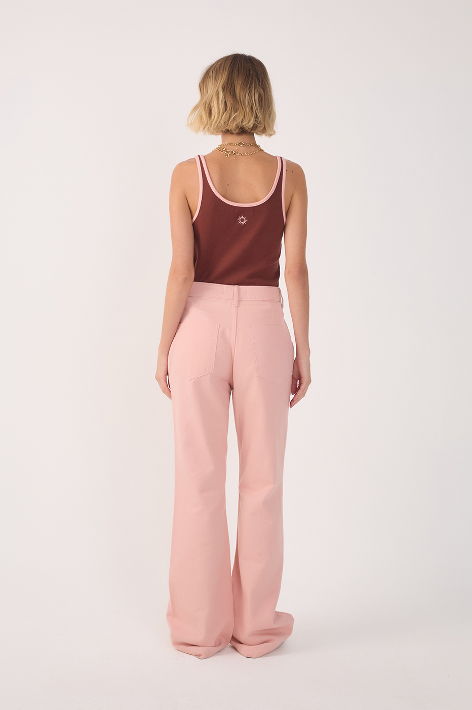 Fluid Color Twill Pants