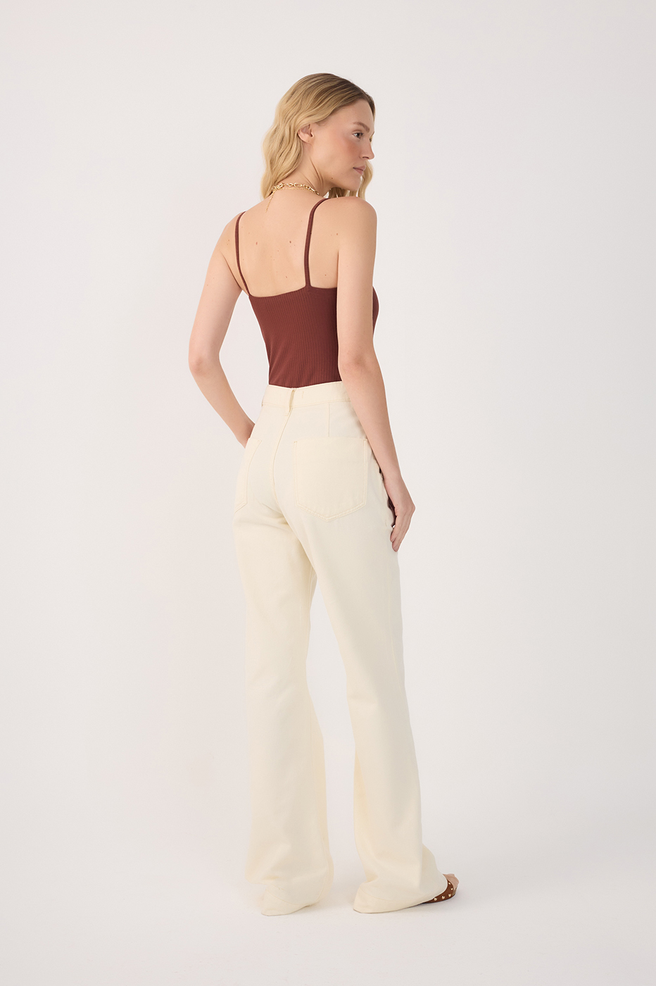 Fluid Color Twill Pants