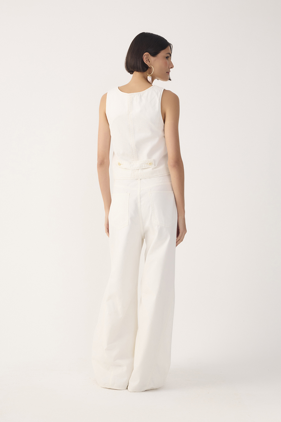 Twill Topstitched Panels Pants_6