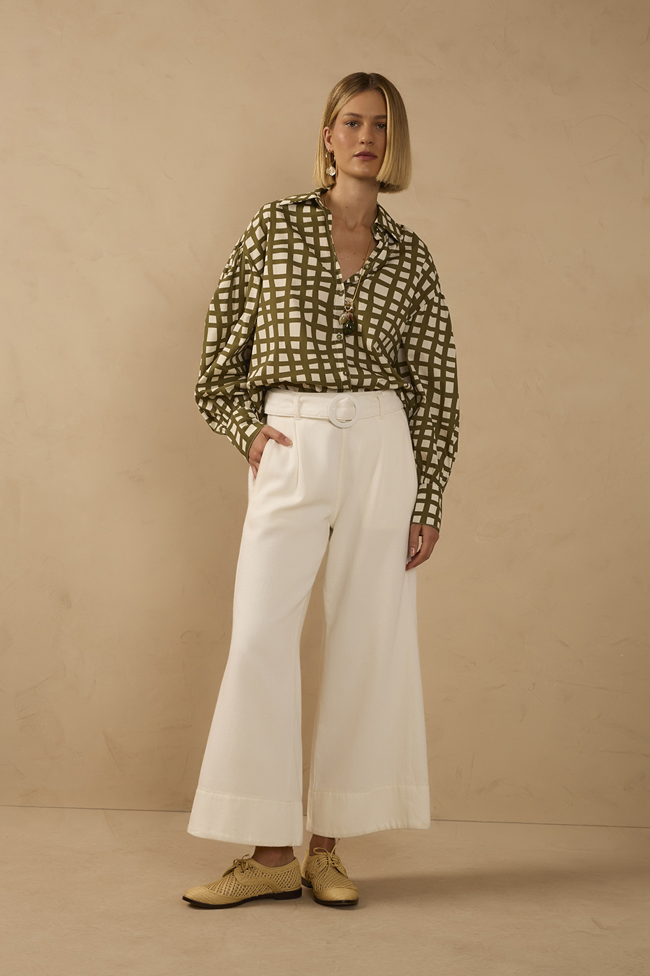 off white dress pants ladies Off-White Belt Wide-Leg Twill Off-White / 0 palma-25