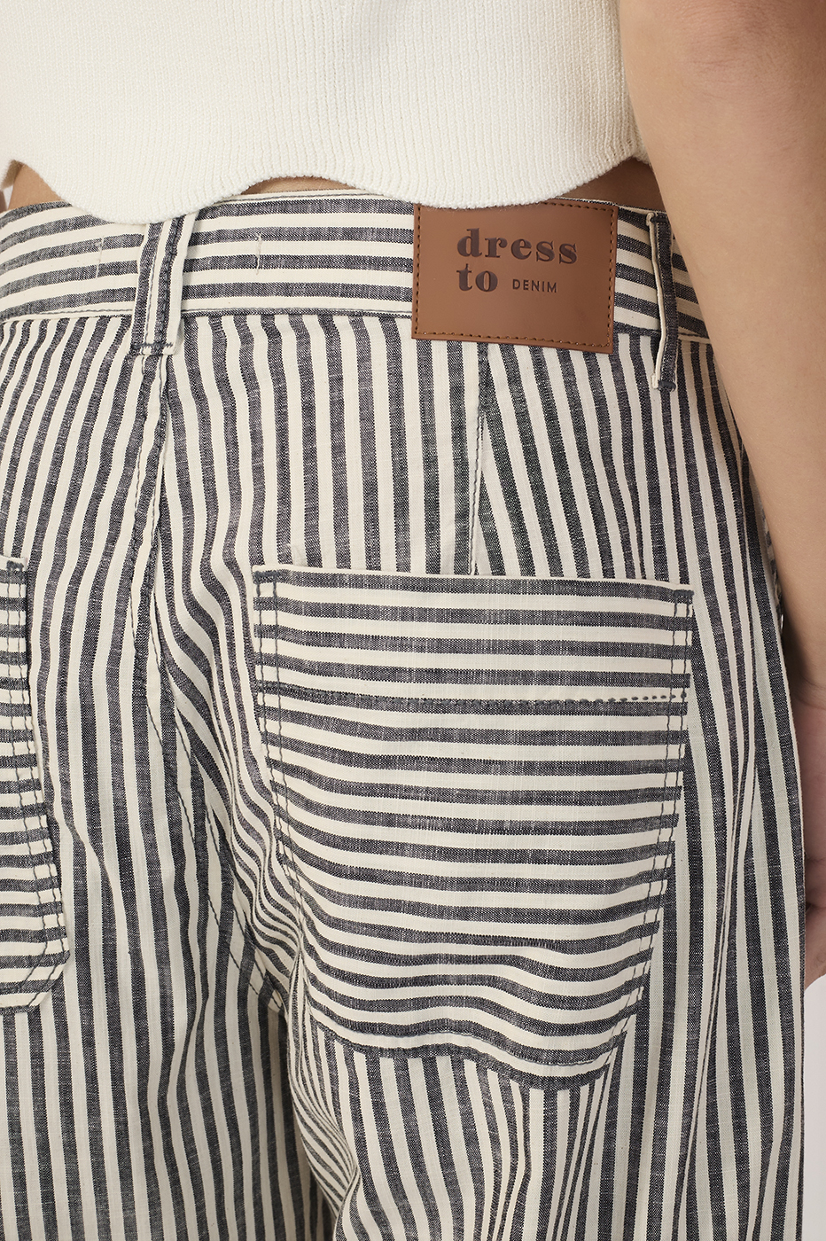 Black Stripe Linen Skirt Shorts_7