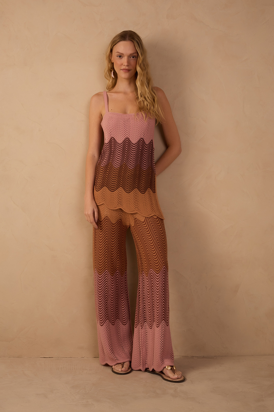 Multicolor Wide-Leg Tricot Pants_1