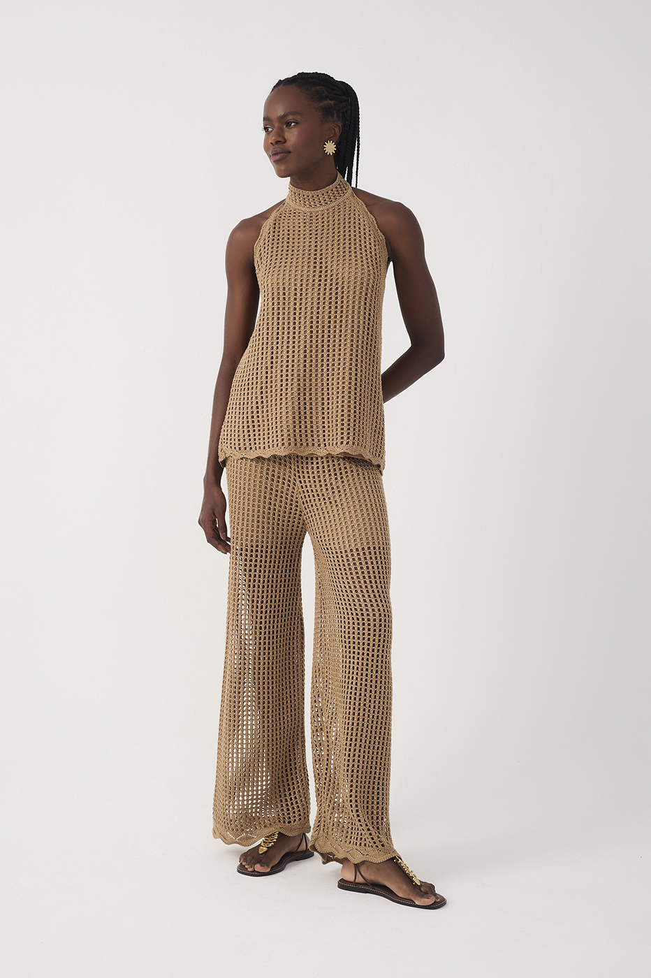 Lurex Mesh Knit Pants_2
