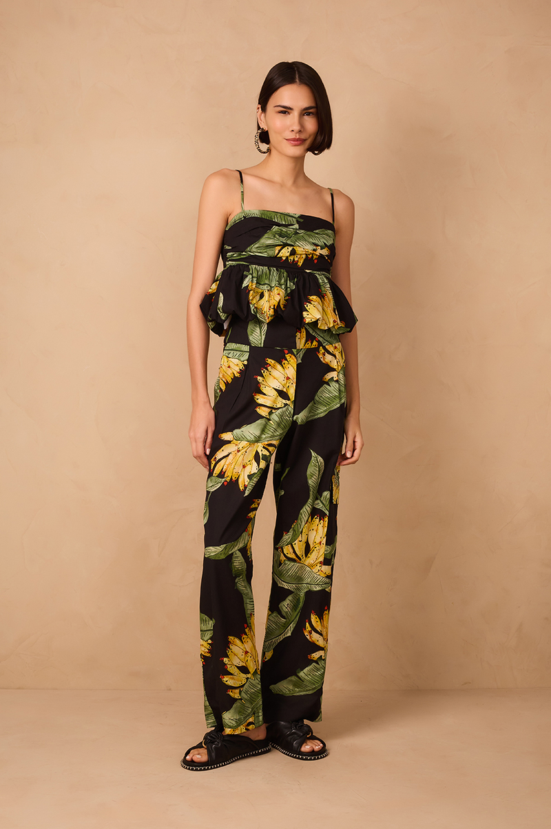 Black Paraiso Side Pockets Tricoline Pants_1