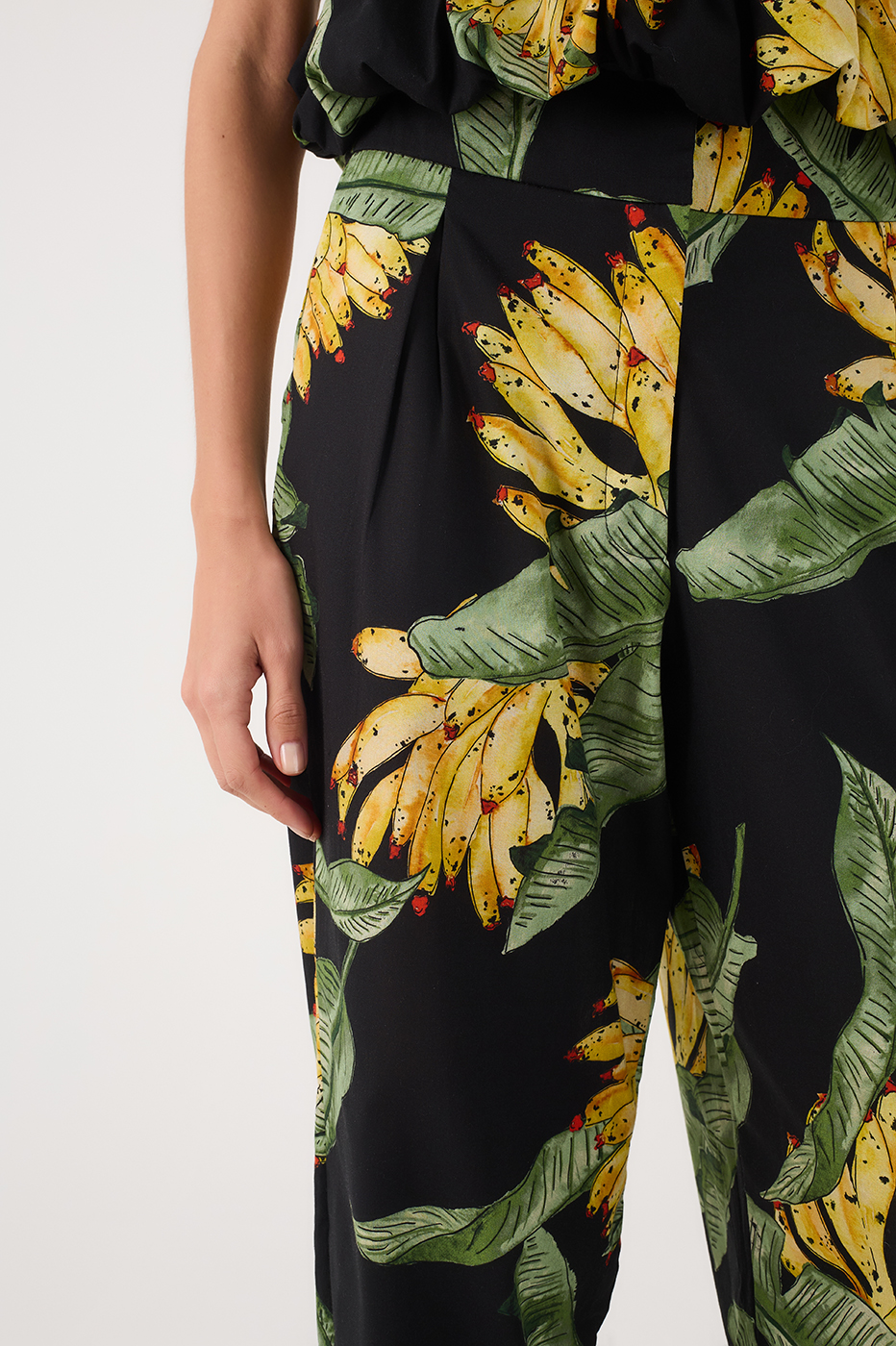 Black Paraiso Side Pockets Tricoline Pants