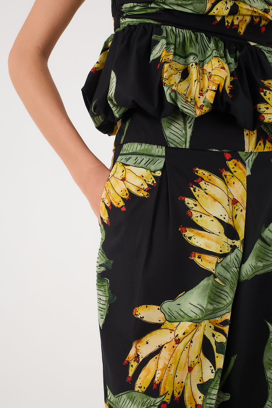 Black Paraiso Side Pockets Tricoline Pants