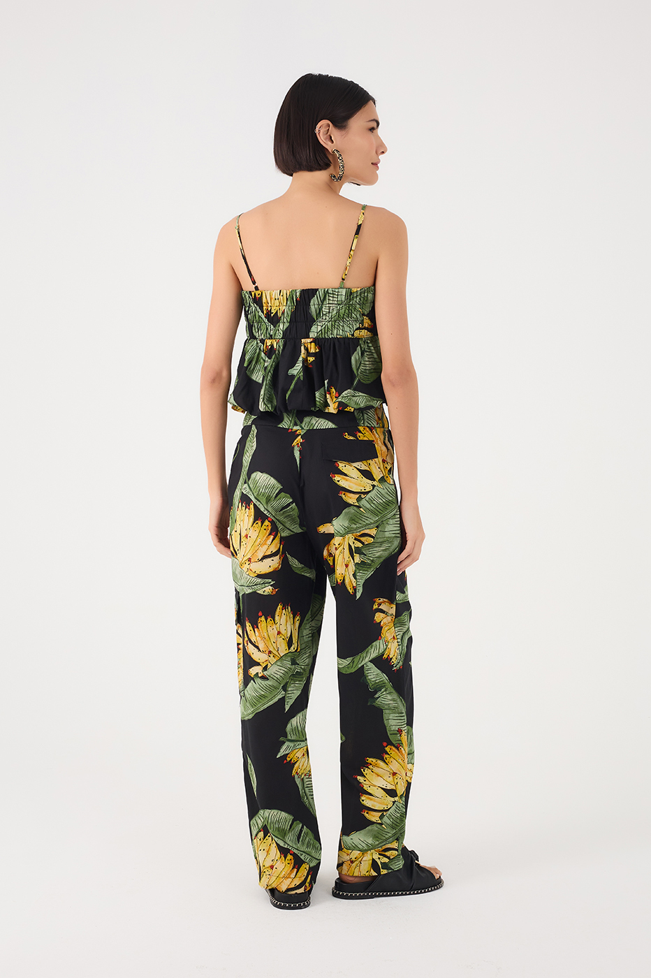 Black Paraiso Side Pockets Tricoline Pants