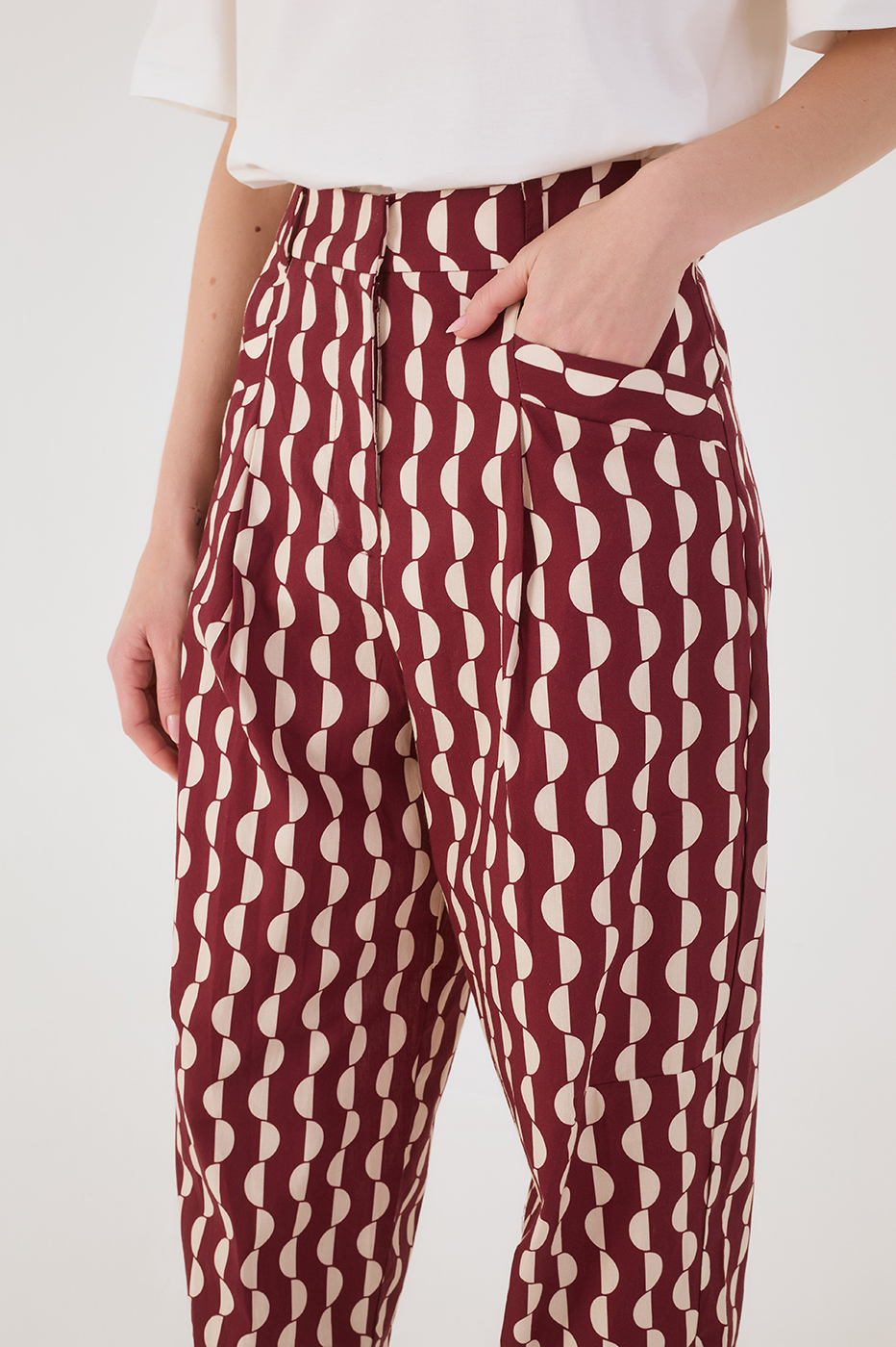 Marsala Copa Front Pockets Tricoline Pants