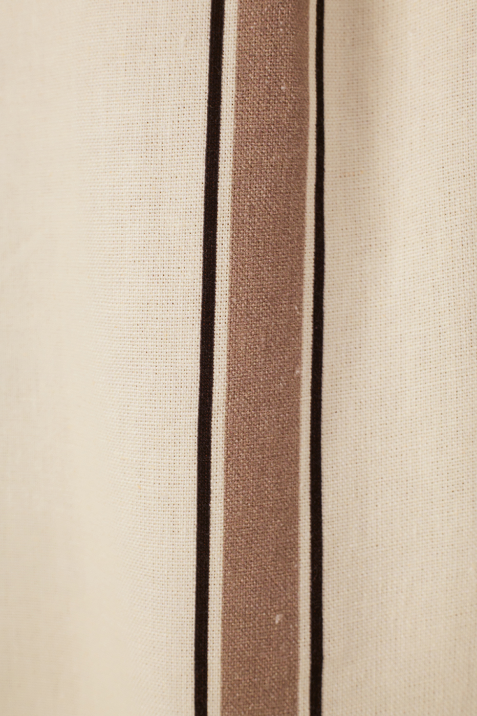 Beige Parque Stripes Drawstring Pockets Linen Pants