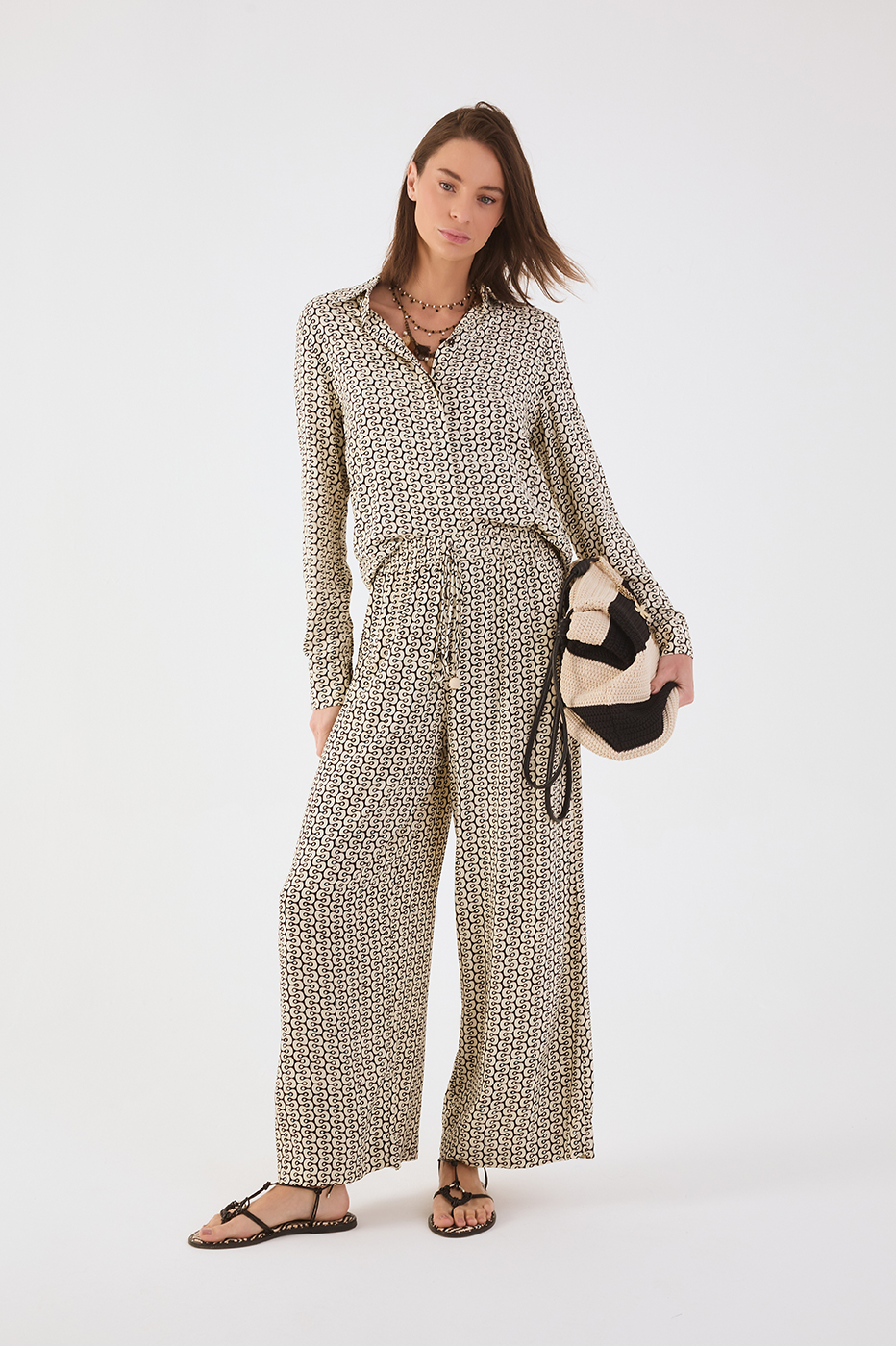 Black Ipanema Drawstring Crepe Pants