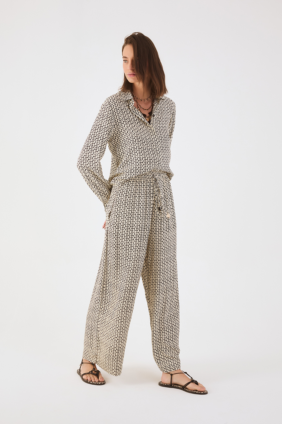 Black Ipanema Drawstring Crepe Pants