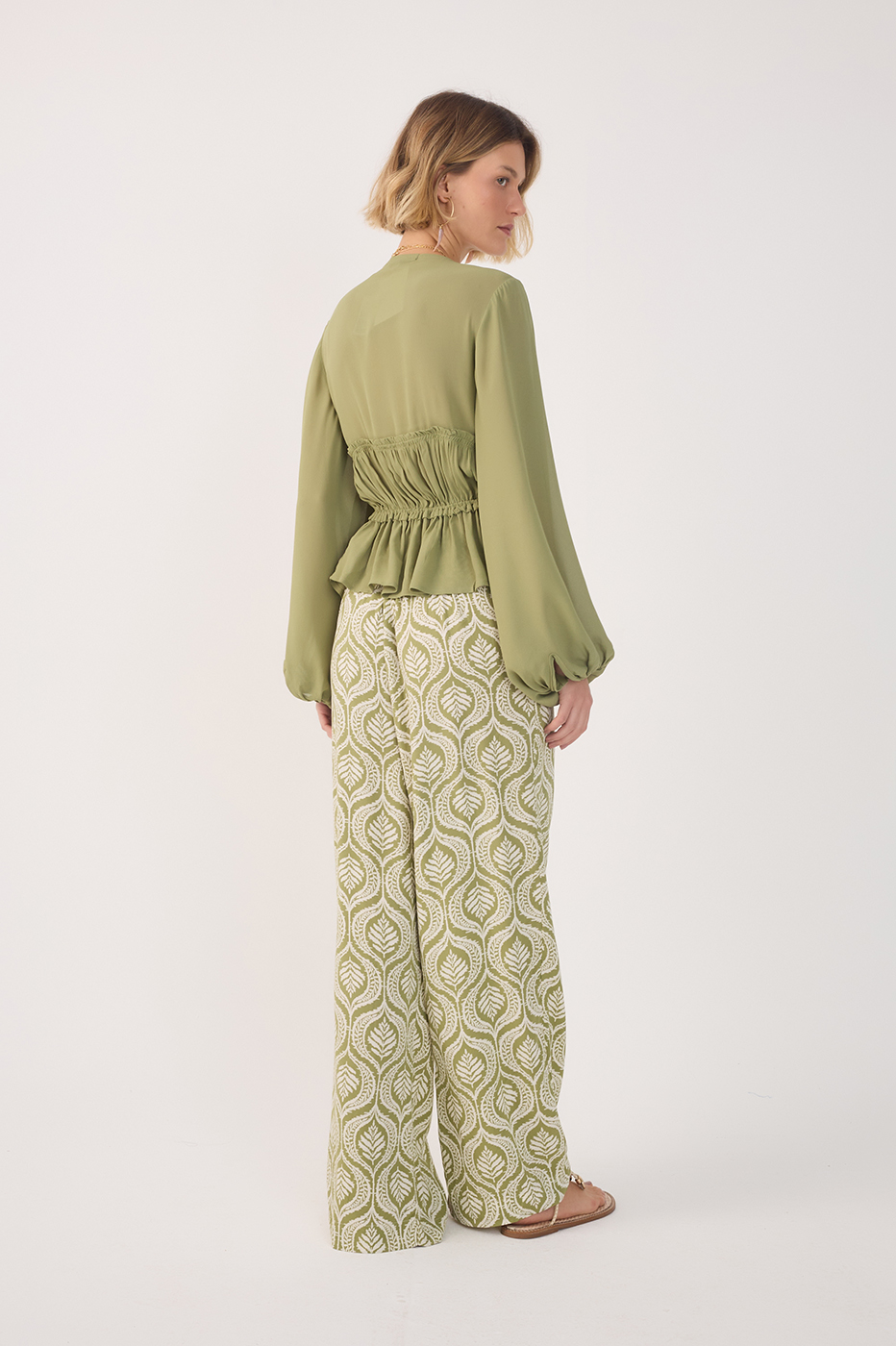 Crepe Jardim Print Pants_5