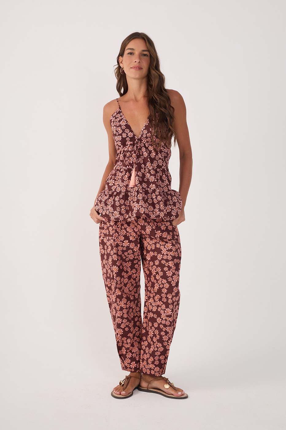 Utilitary Margaridas Rosa Print Pants_2