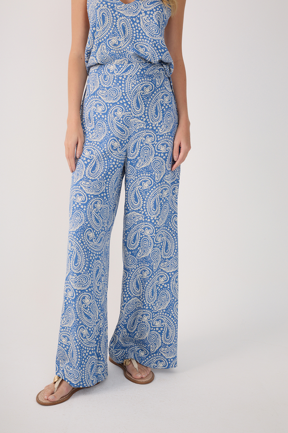 Crepe Scarf Céu Sereno Print Pants