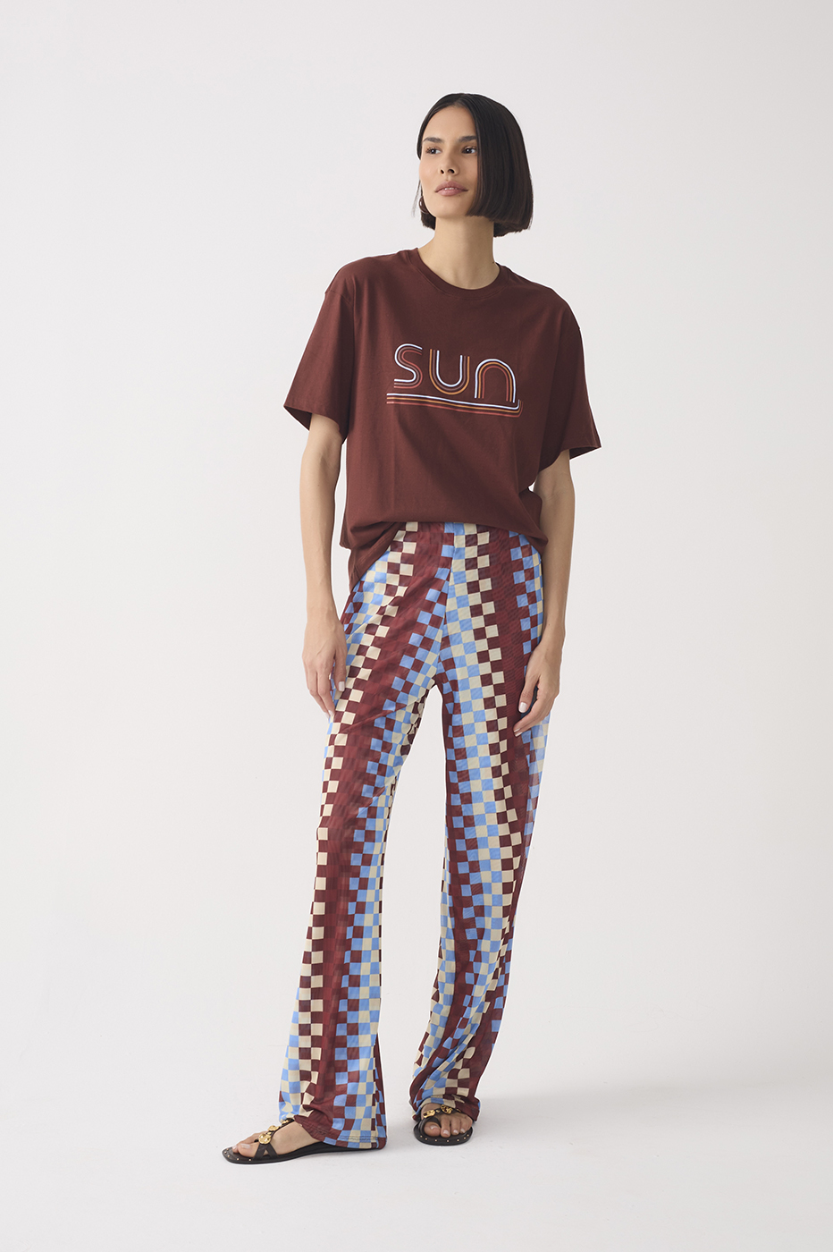 Multicolor Straight-Leg Mesh Pants_3