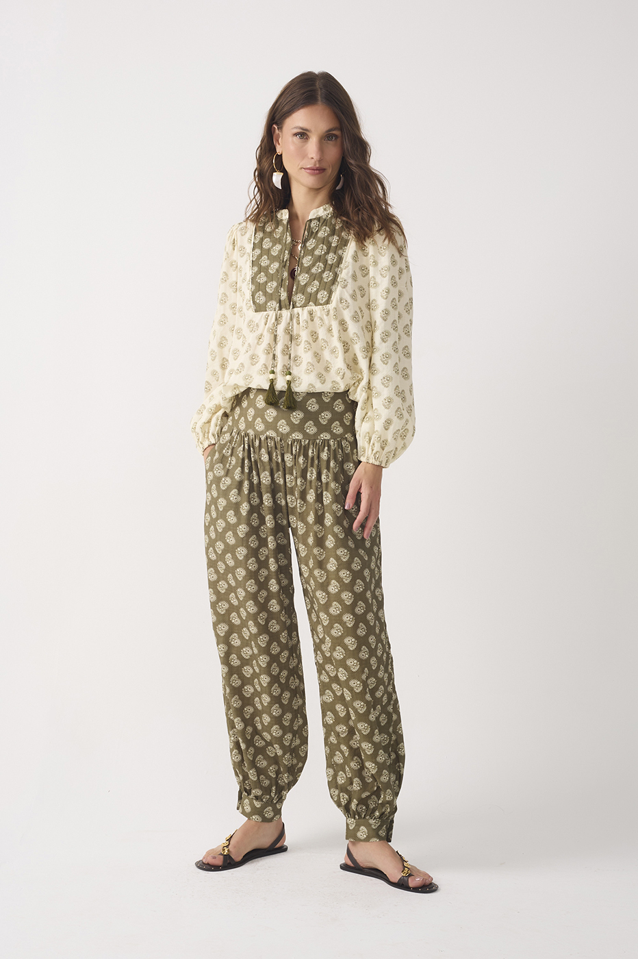 Off-white Miragem Mixed Pockets Pleated Harem Pants_2