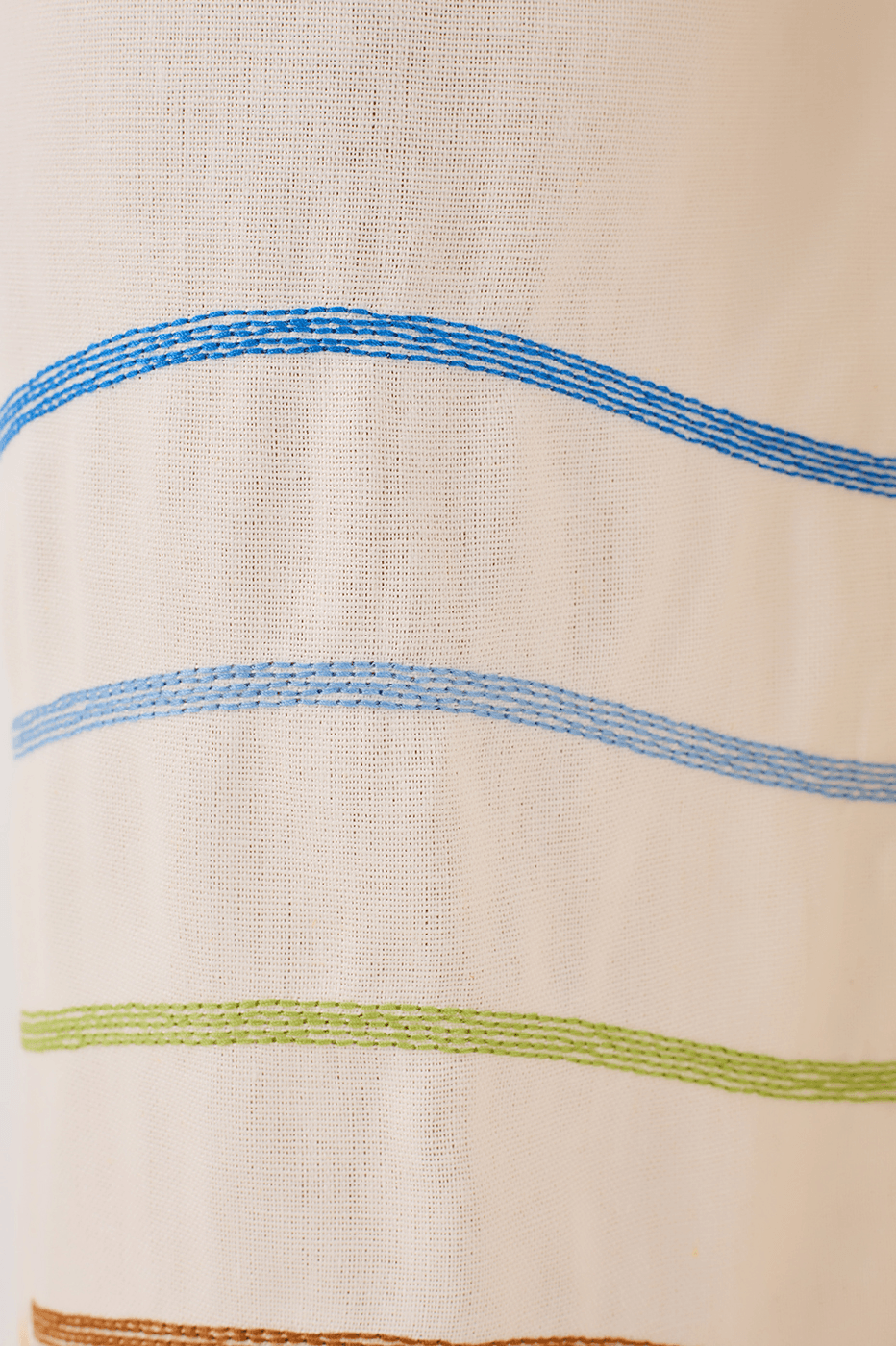 Linen Pant With Colorful Wave Embroidery