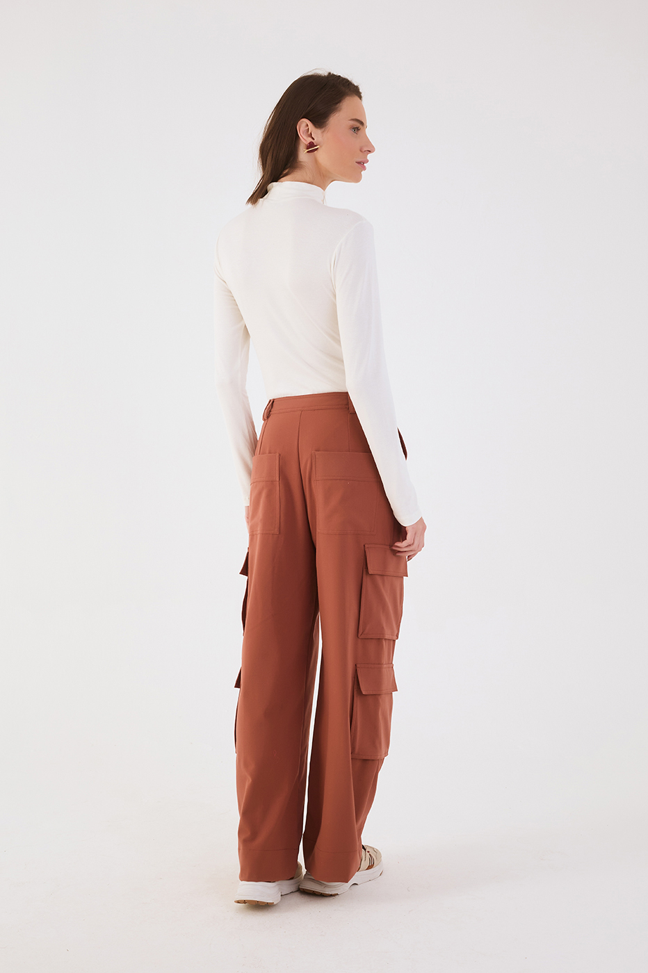 Brown Mate Belt Loops Pockets Cargo Pants