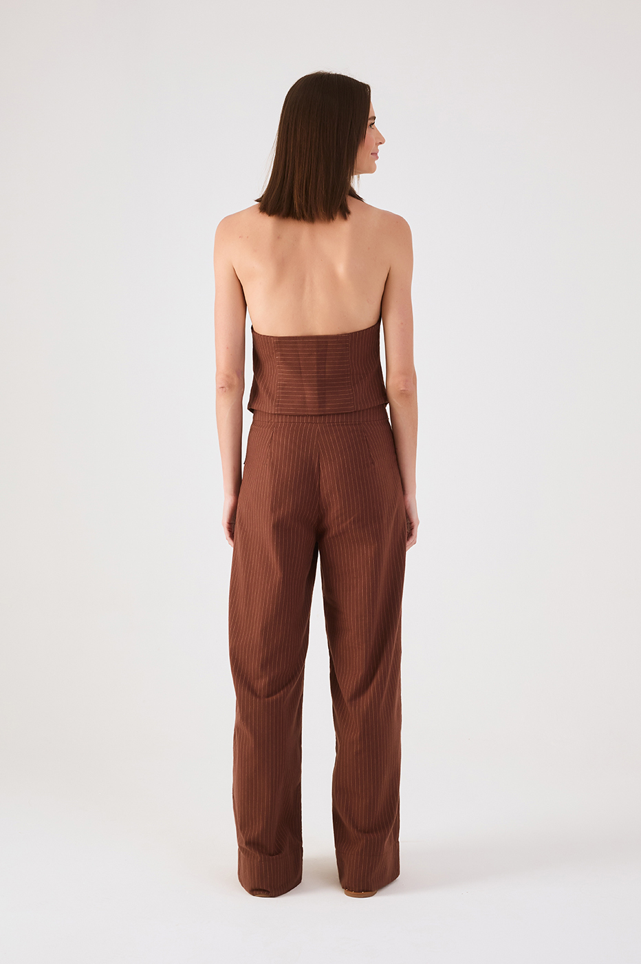 Brown Pinstripe Pants