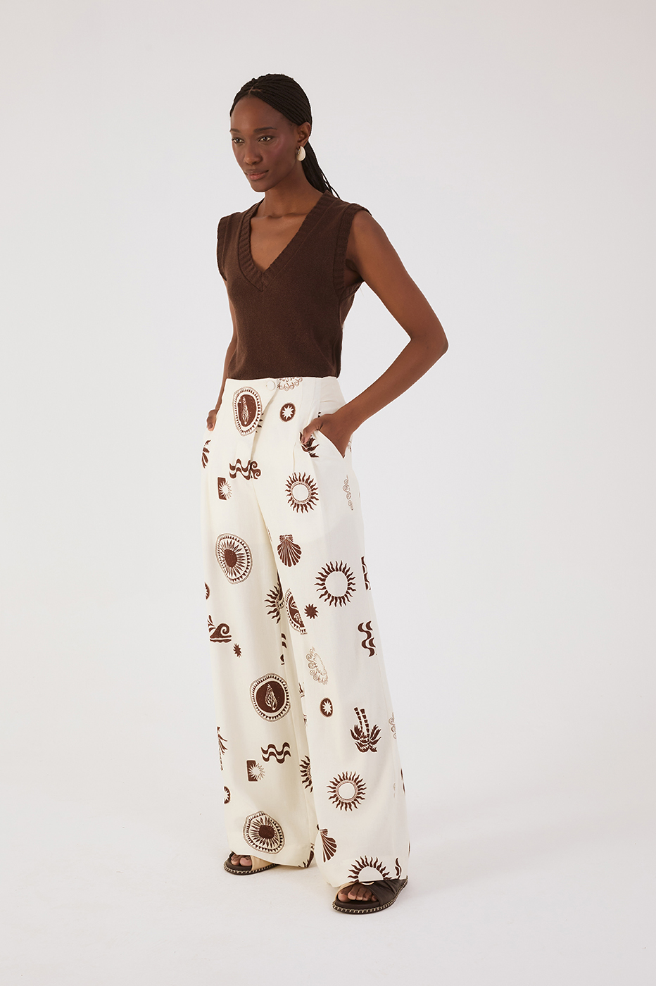 Off-White Sol Rio Pockets Wide-Leg Pants