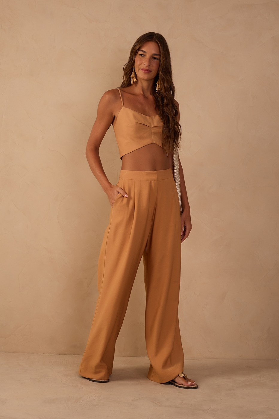 Pleated Lapel Pocket Pants_1