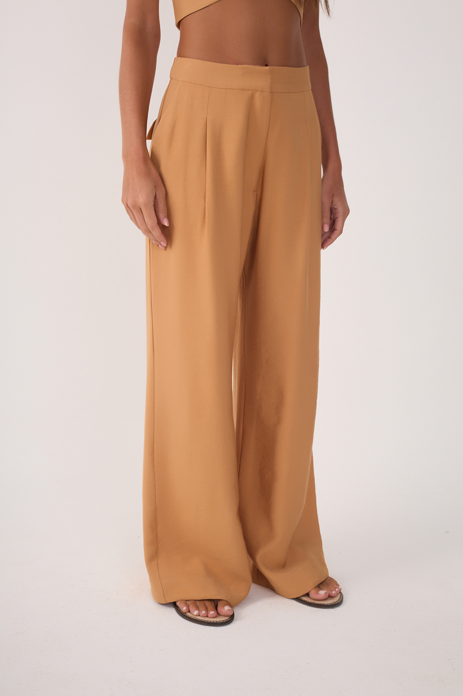 Pleated Lapel Pocket Pants_4