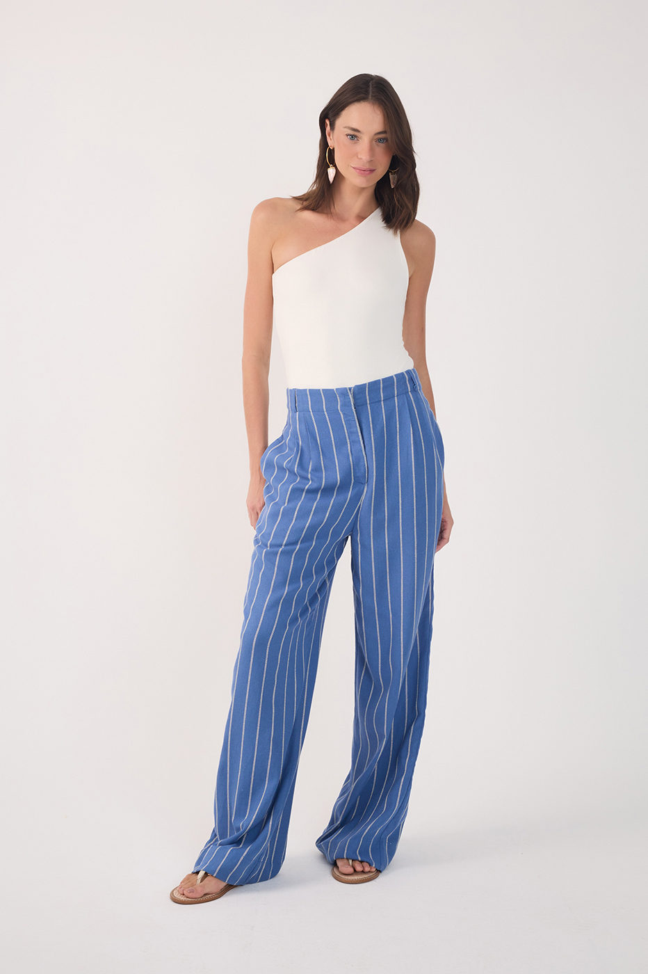 Striped Linen Pleated Pants_3