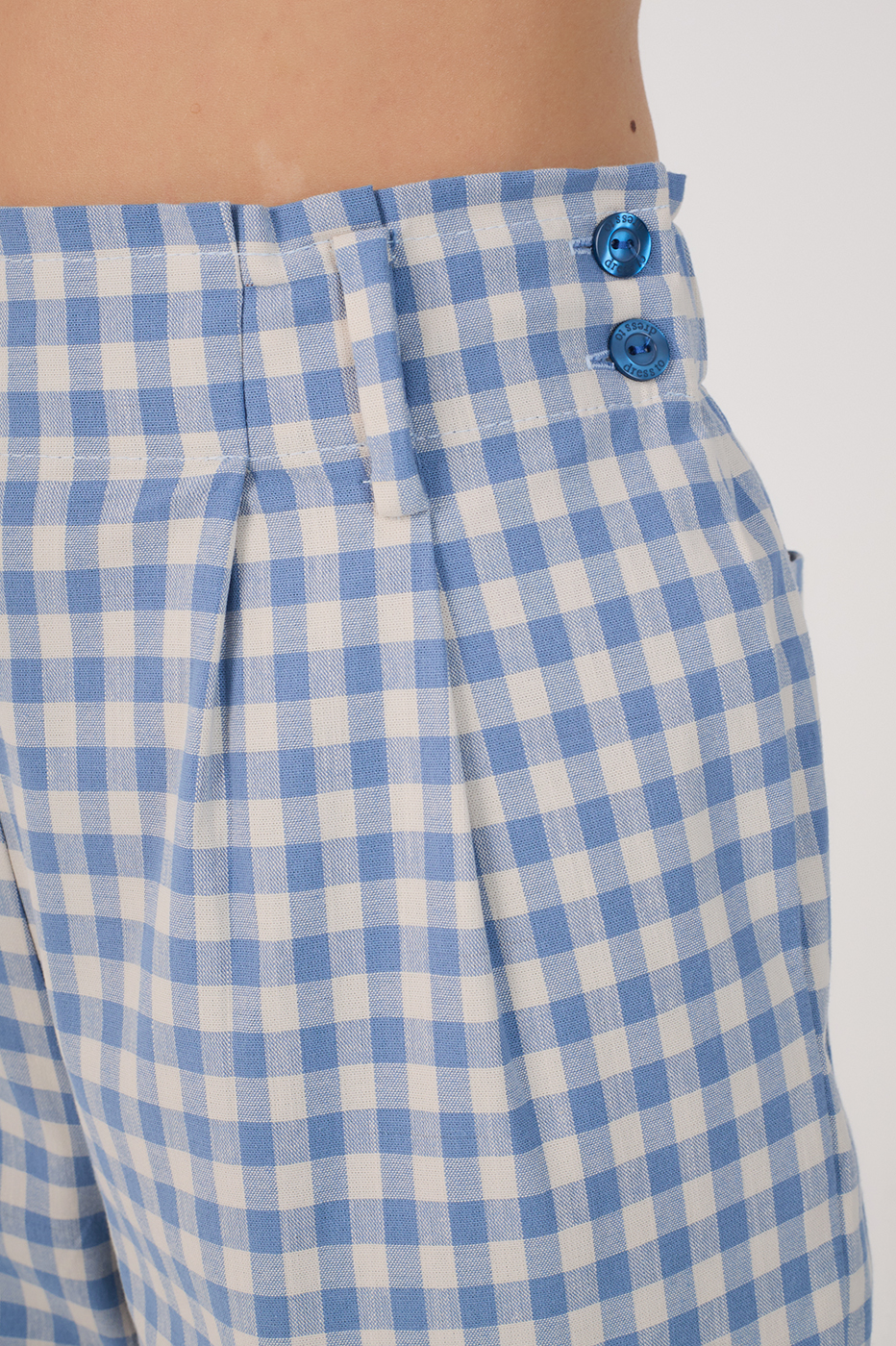 Carrot Fit Cotton Elastane Vichy Pants_4