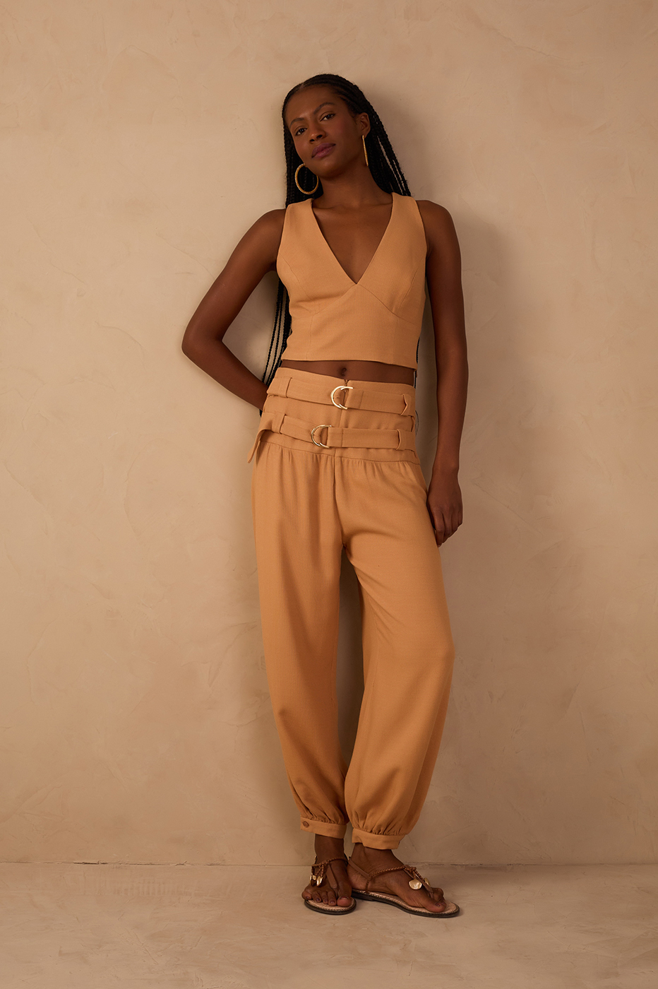 Wide Yoke Buckles Pants_1