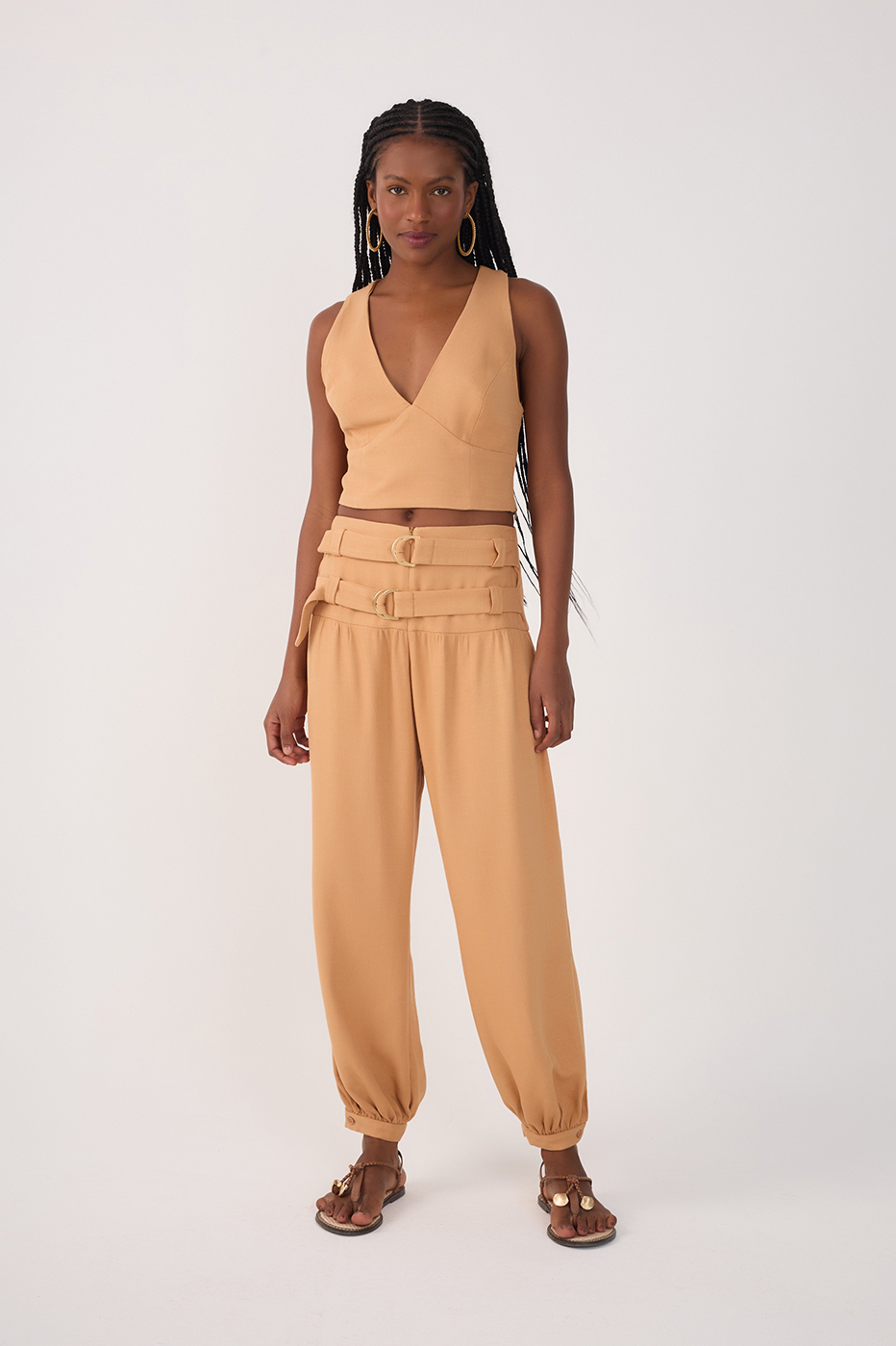 Wide Yoke Buckles Pants_2