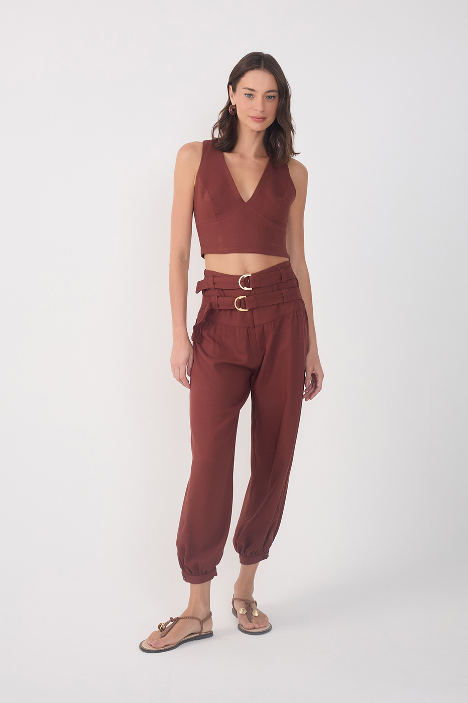 Wide Yoke Buckles Pants_2