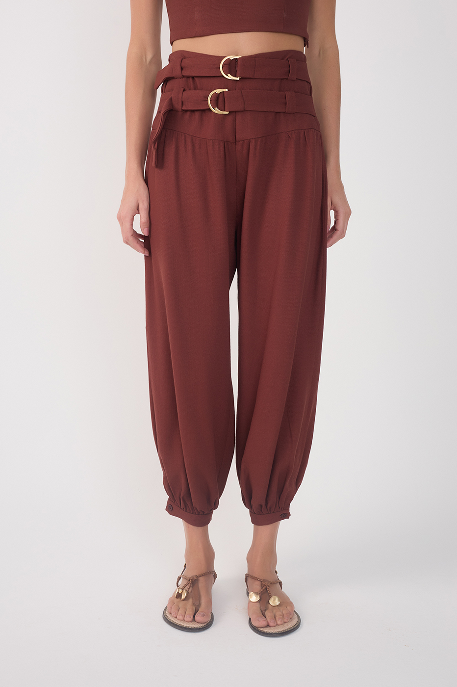 Wide Yoke Buckles Pants_4