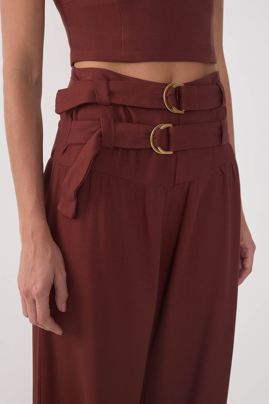 Wide Yoke Buckles Pants_5