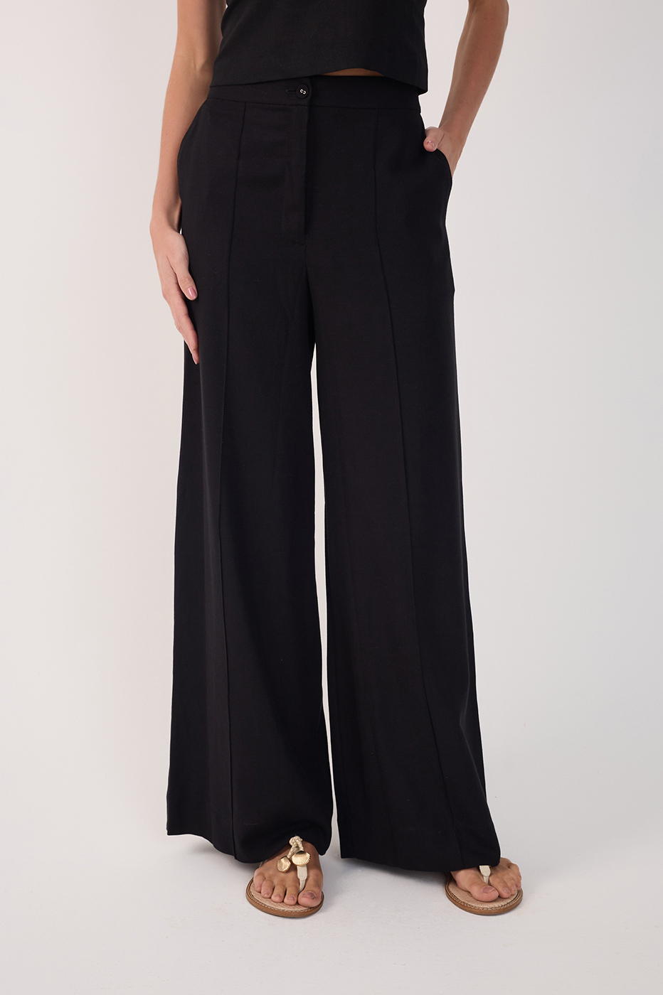 Tucks Linen Pants_4