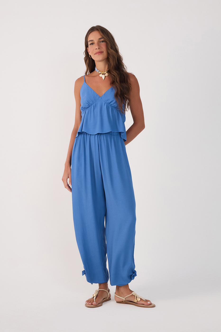 Crepe Knotted Hem Pants_2